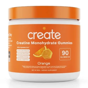 Create - Creatine Monohydrate Gummies for Men & Women – Orange Flavor, 90 Count